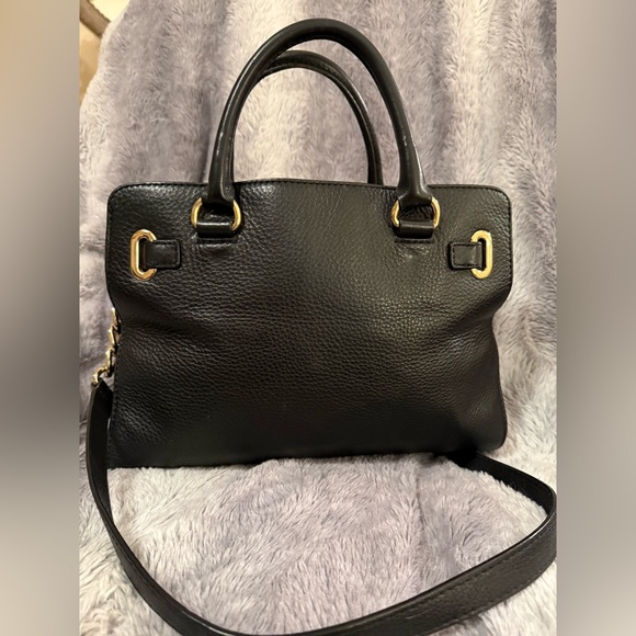 Michael Michael Kors Hamilton Satchel/Shoulder Bag ~Black pebbled leather EUC - Picture 4 of 16